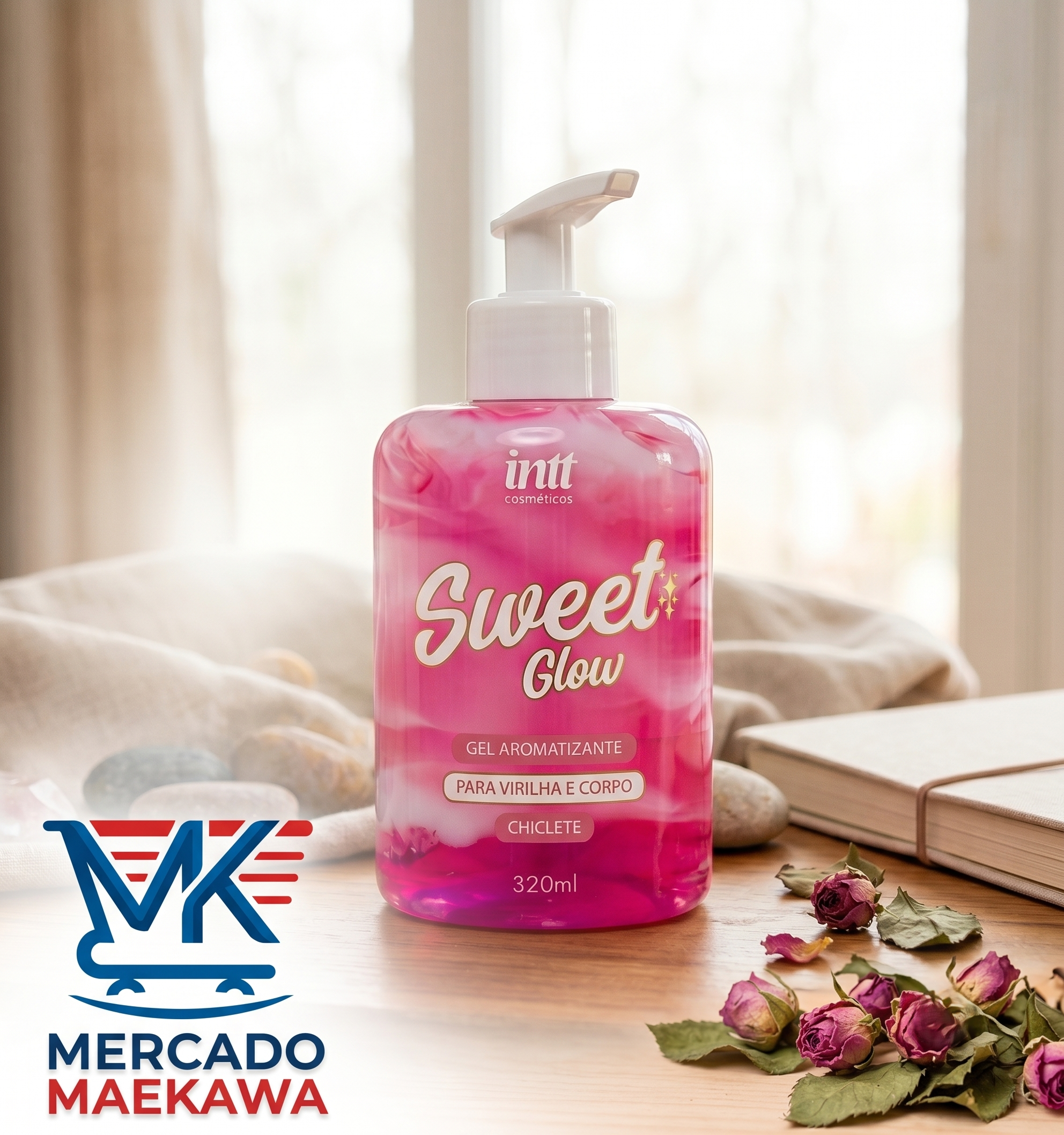 Sweet Glow 320ml - Hidratante beijável com sabor de chiclete
