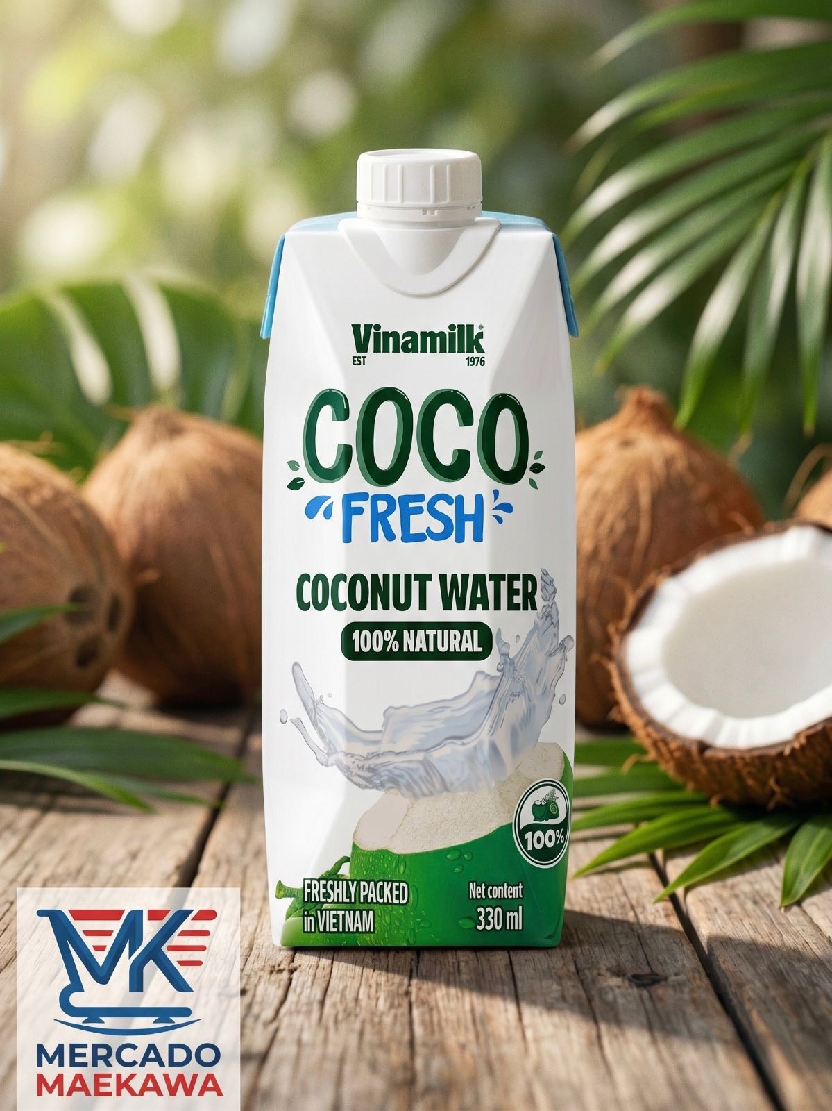 Água de Coco Vinamilk Coco Fresh 330ml — Hidratação Pura e Natural